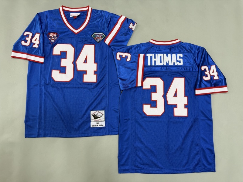 Men 2025 Buffalo Bills #34 Thomas blue Throwback Limited NFL Jersey style 001->buffalo bills->NFL Jersey